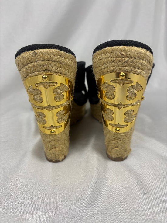 Tory Burch Shoes - Tory Burch Black Crisscross Platform Espadrille Slides